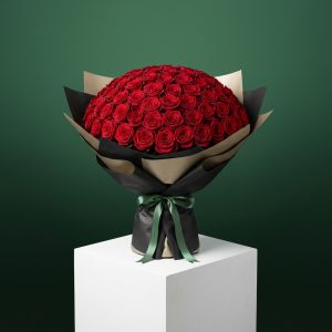باقة 100 وردة حمراء فاخرة - Görsel 1